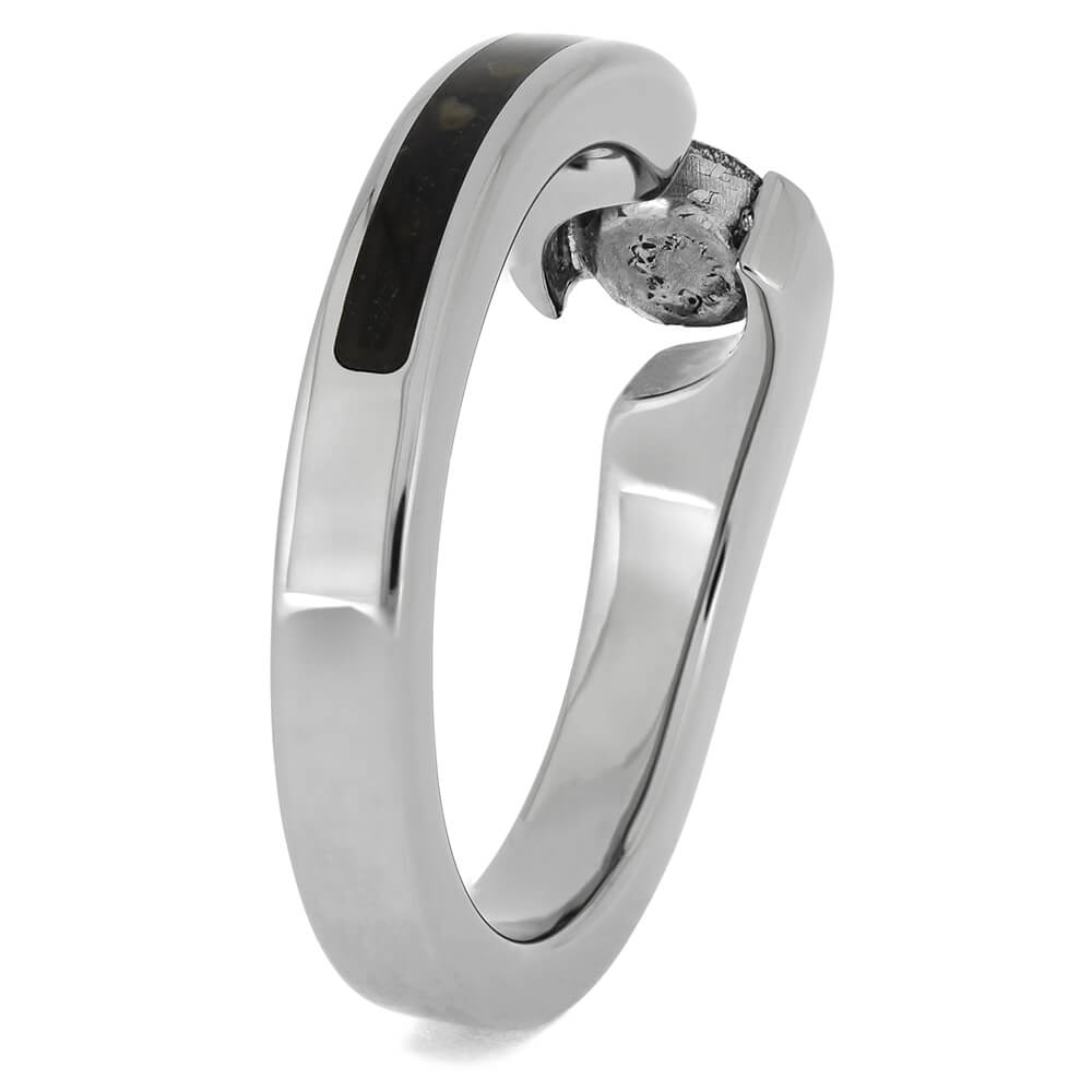 Titanium and Dinosaur Bone Engagement Rings