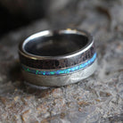 Opal Wedding Band, Meteorite And Dinosaur Bone Ring-3477 - Jewelry by Johan