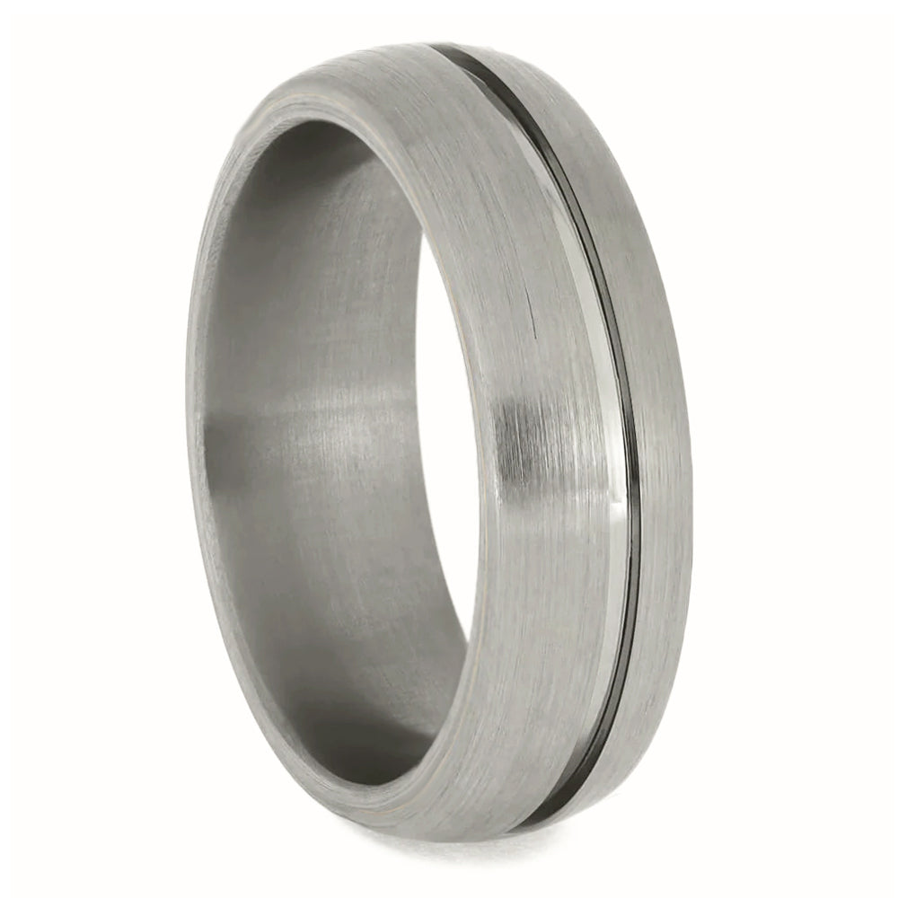 Brushed Gold Ring With Groove