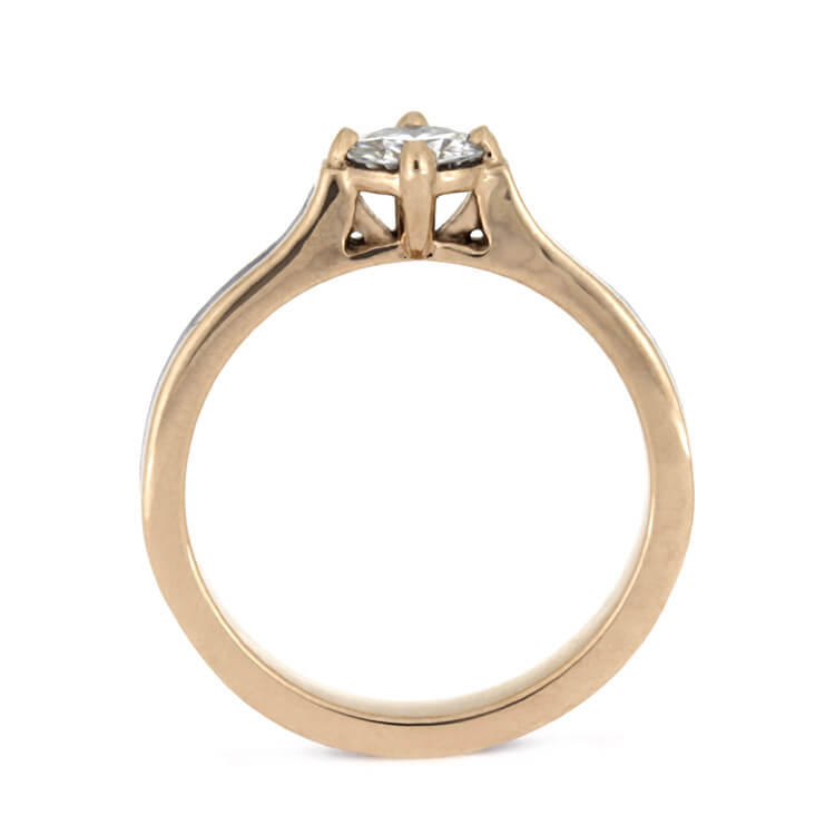 Lapis Engagement Ring In Rose Gold, Moissanite Solitaire-2639 - Jewelry by Johan