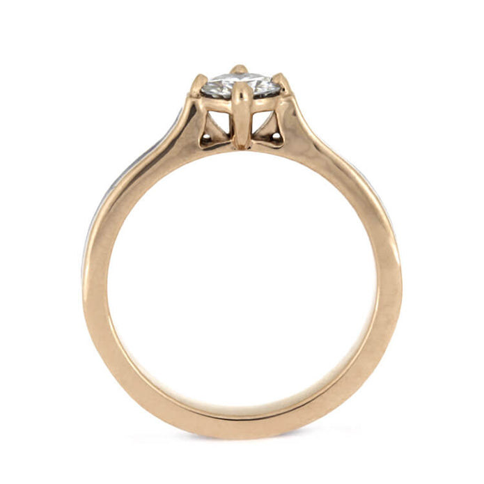 Lapis Engagement Ring In Rose Gold, Moissanite Solitaire-2639 - Jewelry by Johan