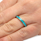 Turquoise Wedding Band For Women Made in Titanium-3505 - Jewelry by Johan