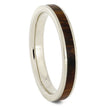 Thin Ironwood Ring, White Gold Band For Women