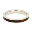 Thin Ironwood Ring, White Gold Band For Women