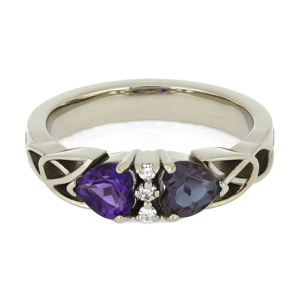 Diamond Engagement Rings with Alexandrite