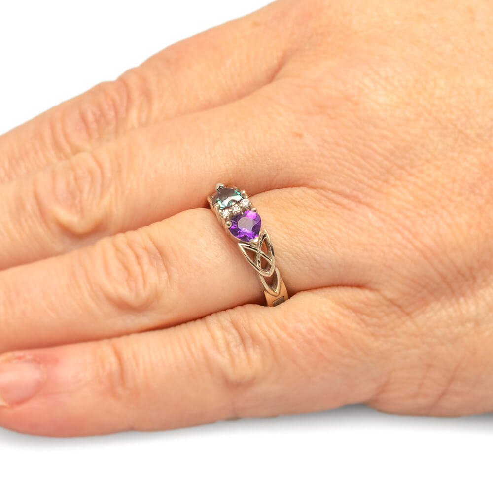 Heart Engagement Ring with Celtic Knot