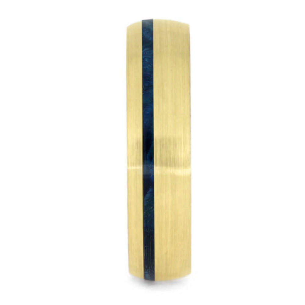 Wood Wedding Band With Brushed Gold Finish - JBJ