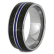 Crushed Dinosaur Bone Wedding Band with Blue Enamel-3600 - Jewelry by Johan