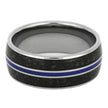 Crushed Dinosaur Bone Wedding Band with Blue Enamel-3600 - Jewelry by Johan