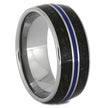 Crushed Dinosaur Bone Wedding Band with Blue Enamel-3600 - Jewelry by Johan
