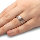 Mokume Men's Wedding Band, Meteorite Ring With Titanium-3603 - Jewelry by Johan
