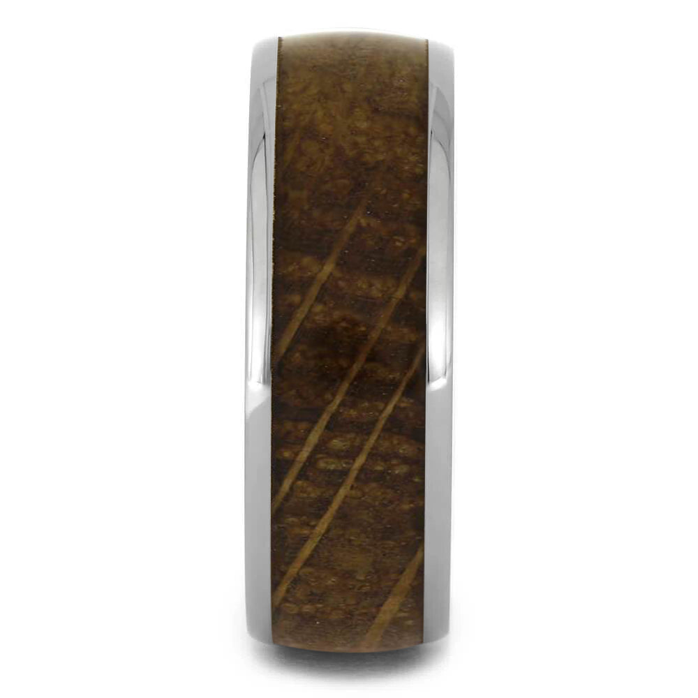 Plus Size Whiskey Barrel Oak Wood Ring in Titanium-3612X - Jewelry by Johan