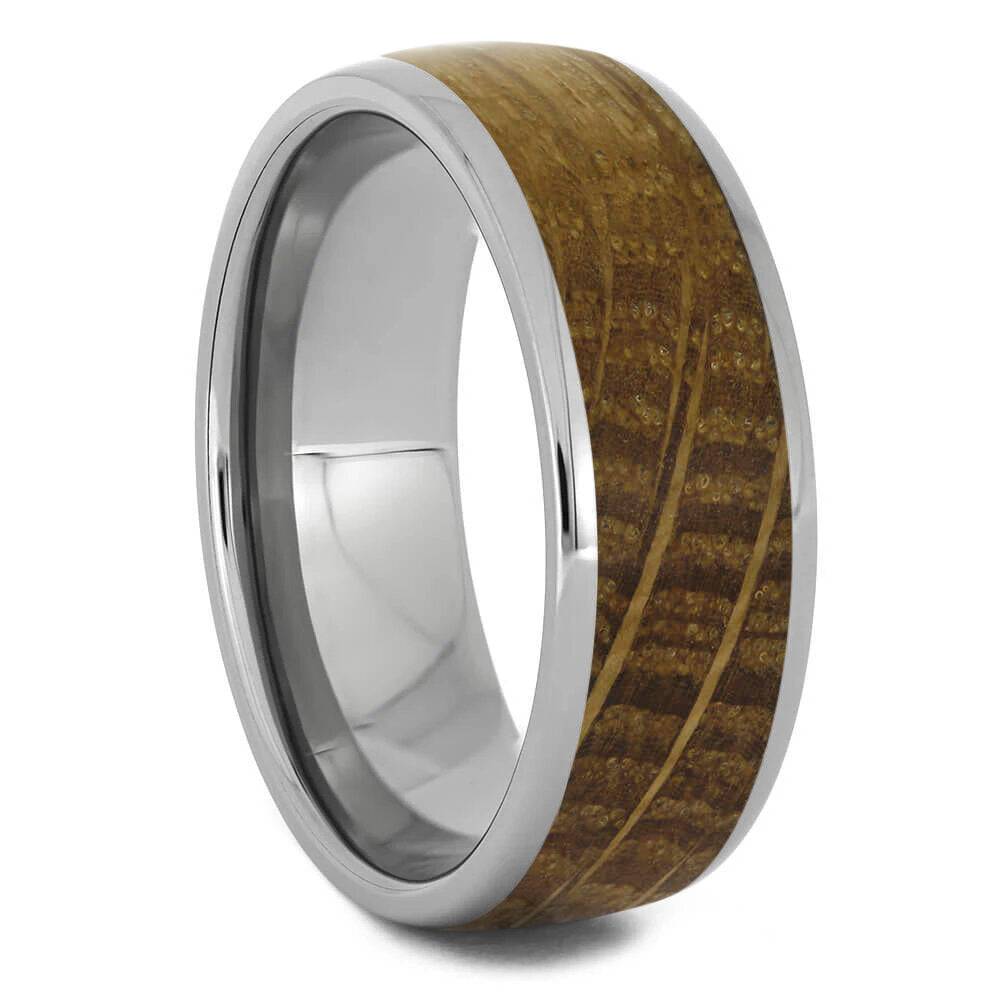 Men's Whiskey Barrel Oak Wood Wedding Band