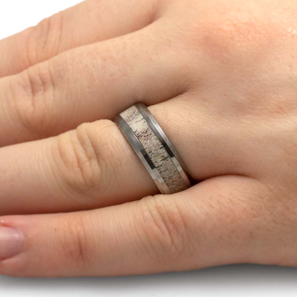 Tungsten Antler Wedding Band