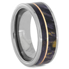 Tungsten Ring with Purple Wood & Gold Pinstripe - Jewelry by Johan