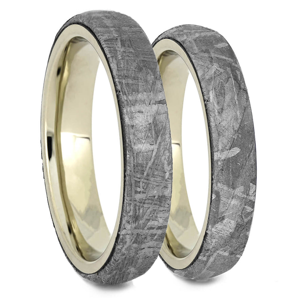 Meteorite Wedding Band Set