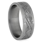Brushed or Polished Titanium Men's Wedding Band With Meteorite - Jewelry by Johan