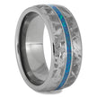 Meteorite & Blue Opal Men's Wedding Band - Jewelry by Johan