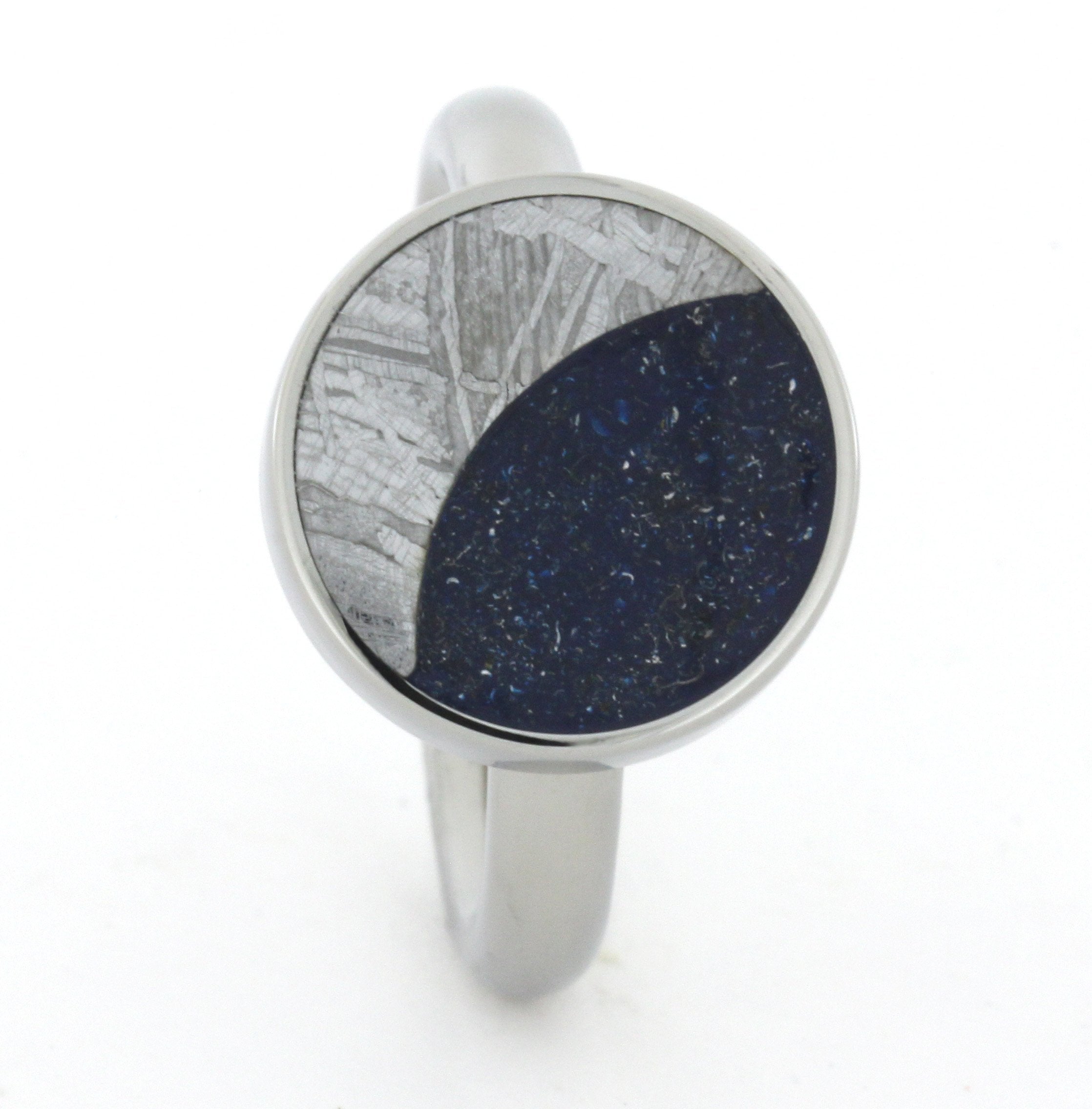 Starry Night Ring with Meteorite Moon and Blue Stardust™-2932 - Jewelry by Johan