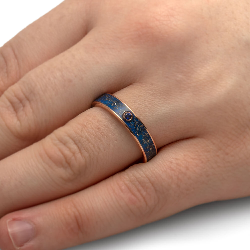 Blue wedding ring for on sale him