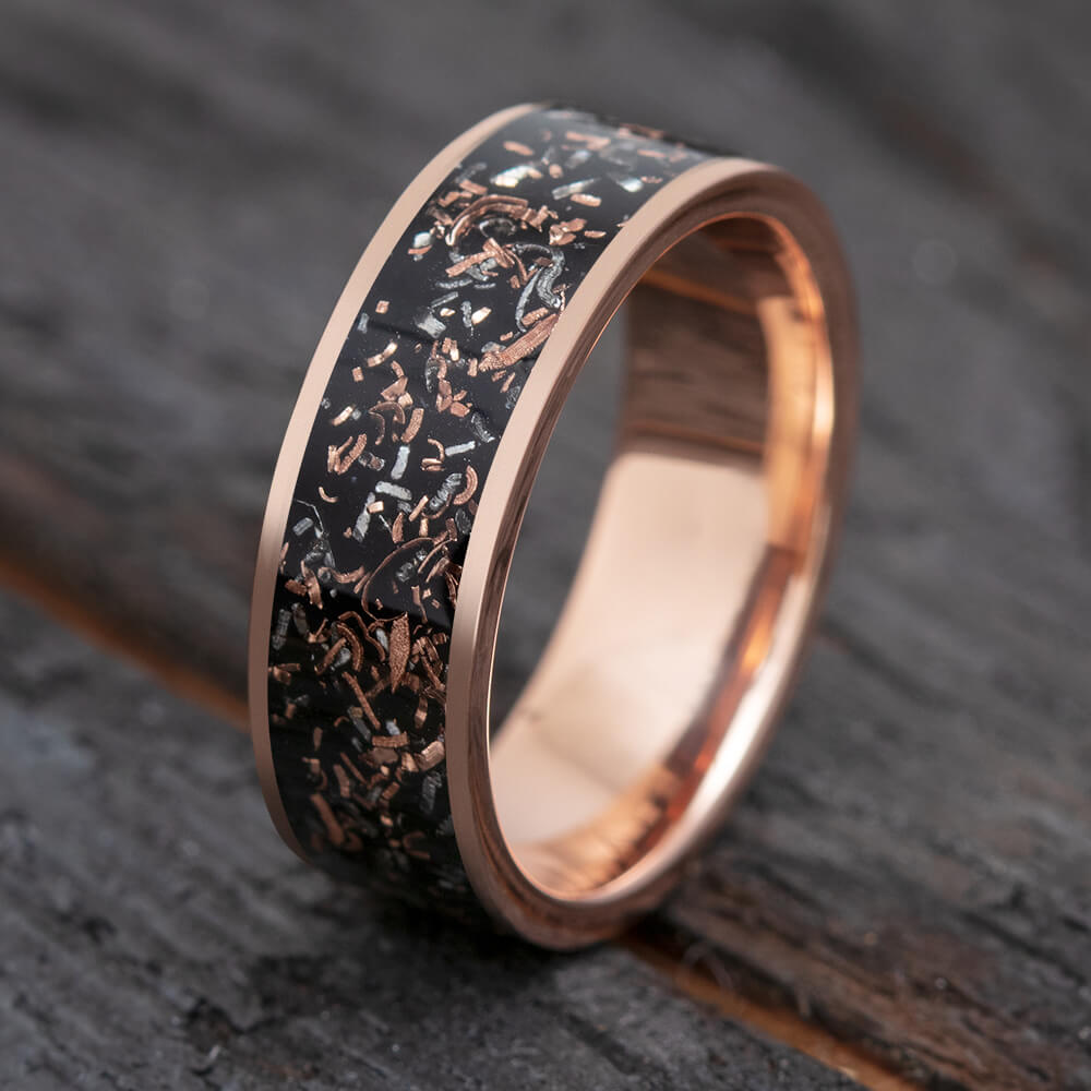 Rose Gold Meteorite Ring