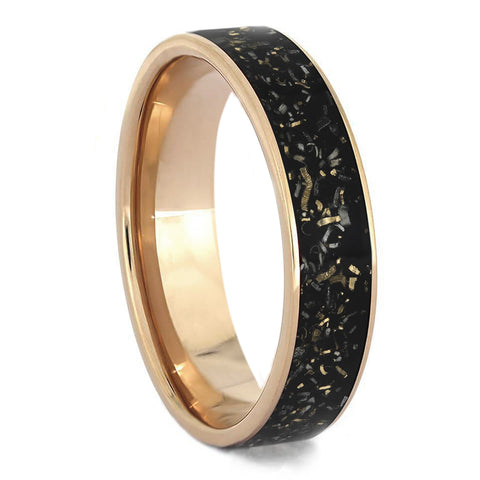 Men's Wedding Band With Black Stardust - Jewelry by Johan