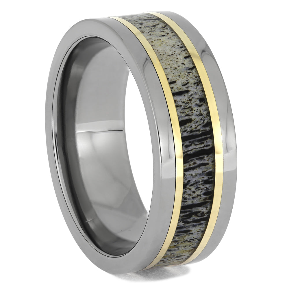 Antler and Titanium Wedding Bands