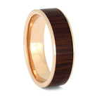 Ipe Wood Wedding Band, Rose Gold Ring
