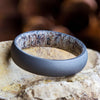 Deer Antler Men's Wedding Band In Sandblasted Titanium-3672 - Jewelry by Johan