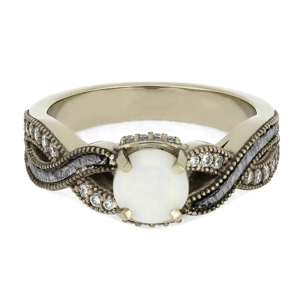 Opal and Meteorite Engagement Rings