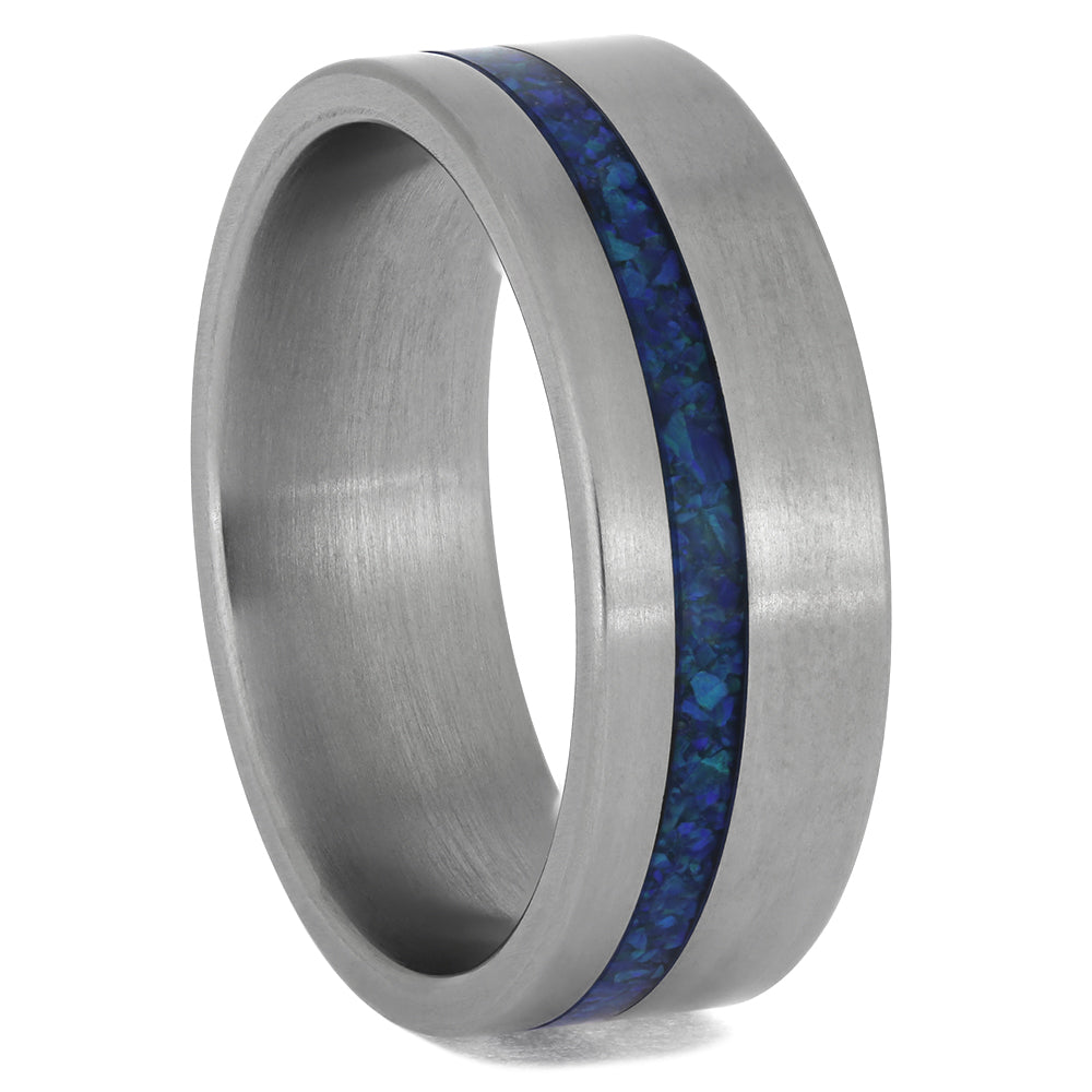 Opal and Titanium Wedding Band