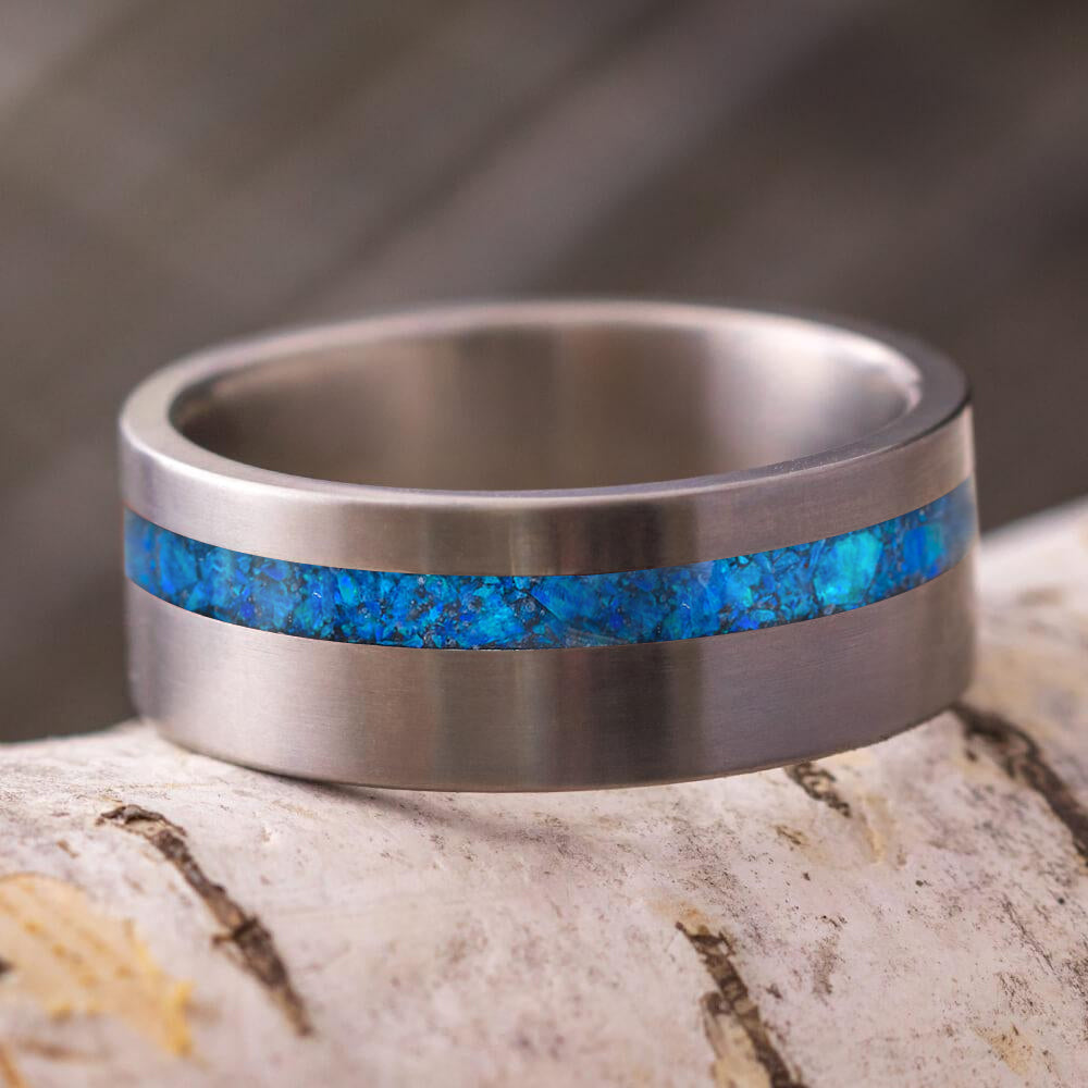 Unique Blue Men's Wedding Band