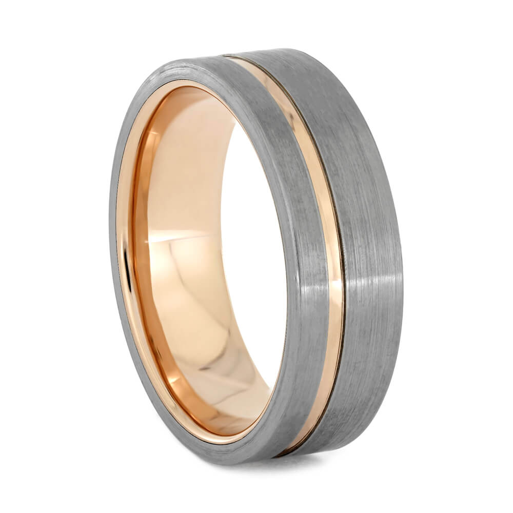 Men's Wedding Titan Band in Rose Gold | Size 9.5 | Titanium Ring | Modern Gents Trading Co