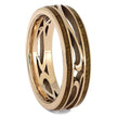 Custom Filigree Gold Wedding Band With Cherry Wood