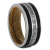 Whiskey Wood Men's Wedding Band With Jade & Meteorite - Jewelry by Johan
