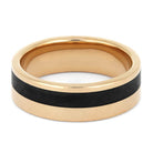 Black Obsidian Men's Wedding Band in Rose Gold-3729 - Jewelry by Johan