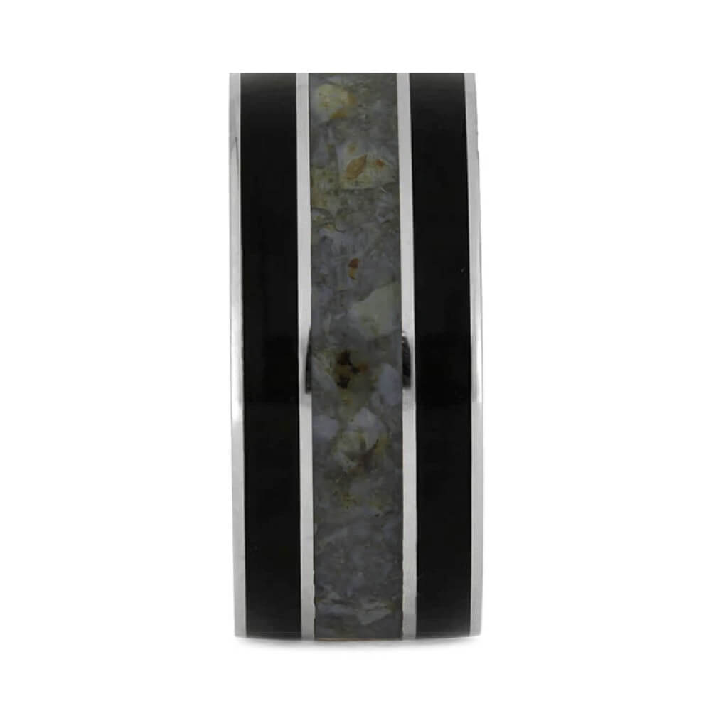 Crushed Dinosaur Bone Wedding Band