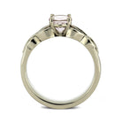 Morganite Engagement Ring in White Gold, Honduran Rosewood Inlay-3752 - Jewelry by Johan