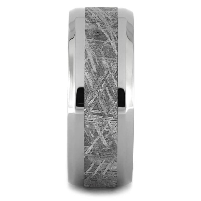 Meteorite Wedding Band With Beveled Edges