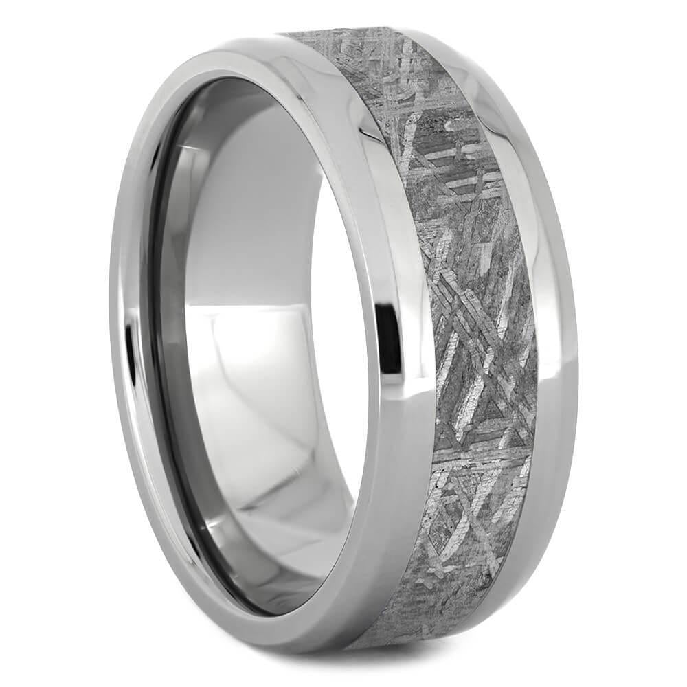 Meteorite Wedding Band With Beveled Edges