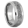 Meteorite Wedding Band With Beveled Edges