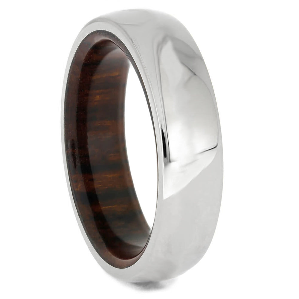 Ironwood Ring With Polished Titanium Overlay, In Stock-SIG3004 - Jewelry by Johan