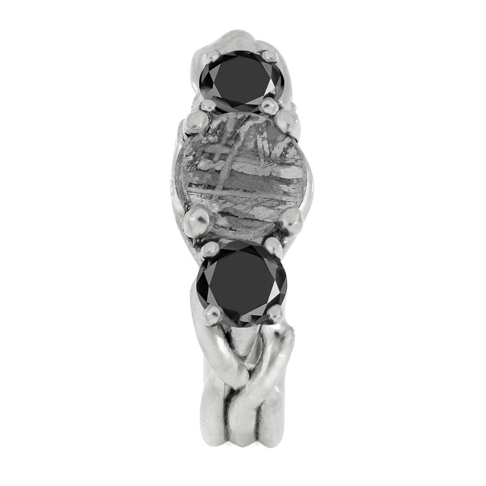 Black Diamond & Meteorite Engagement Ring