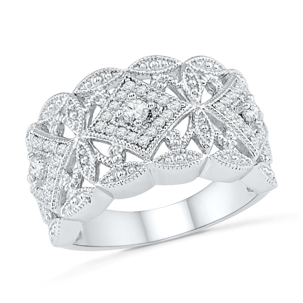 1/3 Carat Diamond Vintage Style Statement Ring-SHRF031158 - Jewelry by Johan