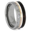 Meteorite and Wood Wedding Bands