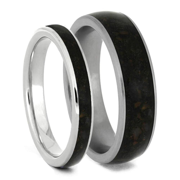 His and Hers Dinosaur Bone Rings