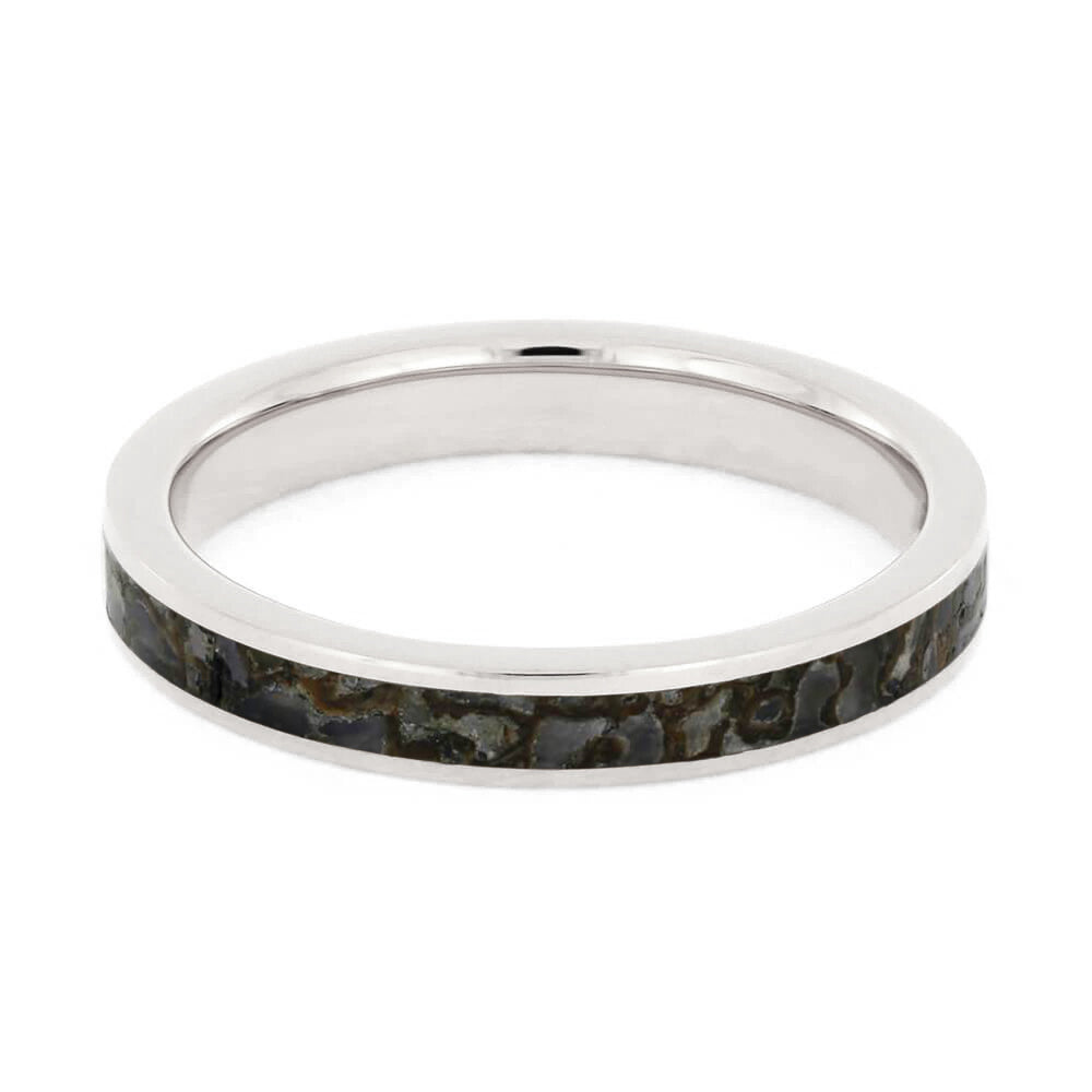 Thin Dinosaur Bone Ring In Titanium
