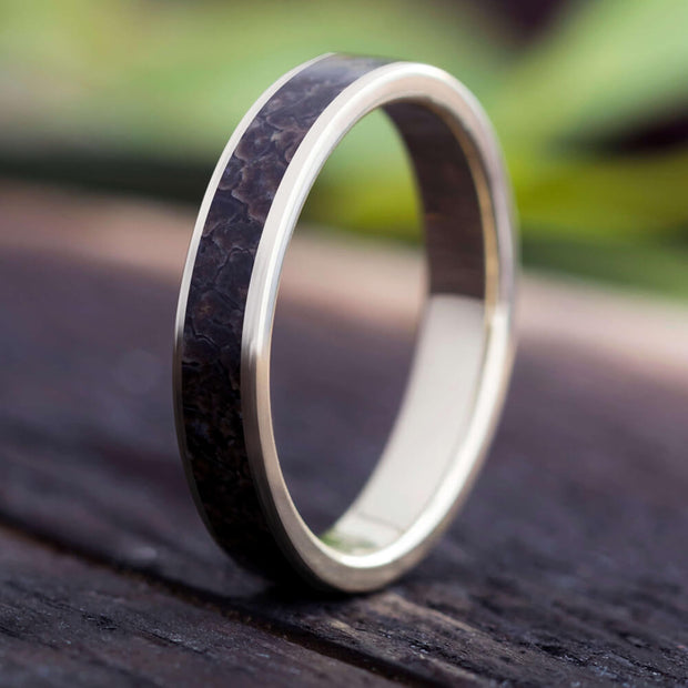 Fossil Ring in White Gold