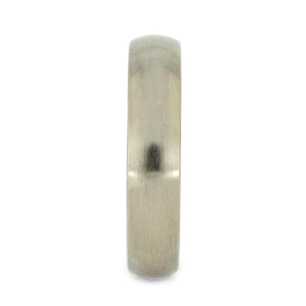 Round White Gold Wedding Band with Matte Finish, All Metal Ring-3845 - Jewelry by Johan