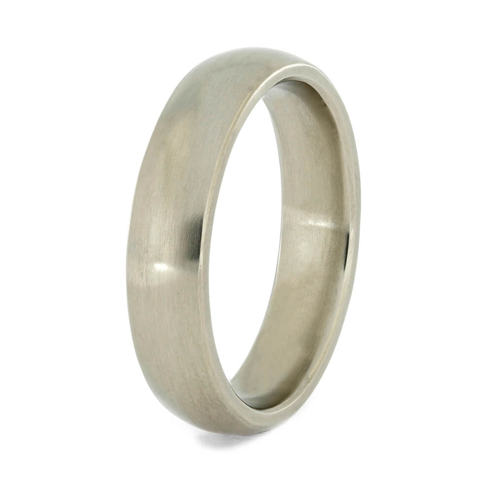 Round White Gold Wedding Band with Matte Finish, All Metal Ring-3845 - Jewelry by Johan